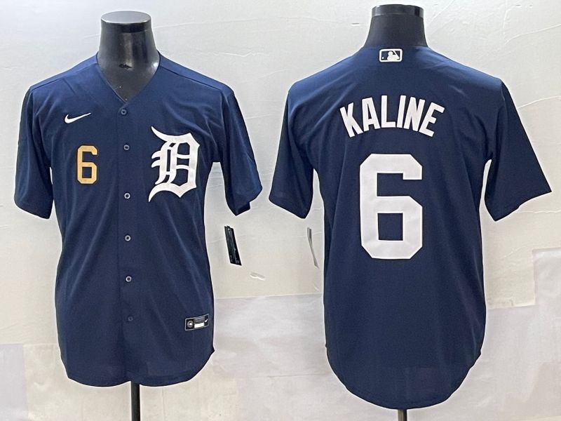 Men 2025 Detroit Tigers #6 Kaline Dark Blue Game Nike MLB Jersey style 6->detroit tigers->MLB Jersey